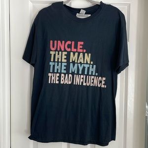 Men’s black Uncle, short sleeve T-shirt
Never worn